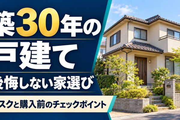 築30年の戸建て購入で後悔しないために|リスクと購入前のチェックポイント 築30年の戸建て購入で後悔しないために|リスクと購入前のチェックポイント