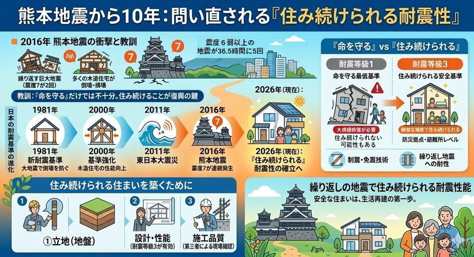 熊本地震から10年―震度7が2回でも壊れない家とは？現行基準の倒壊と施工の盲点