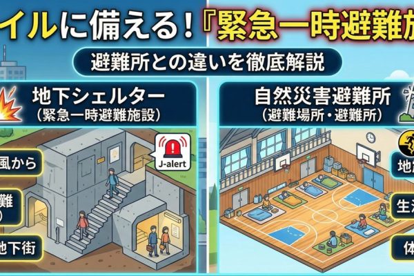 Jアラートが鳴ったらどこへ行く?今すぐ確認したい「緊急一時避難施設」の役割 Jアラートが鳴ったらどこへ行く?今すぐ確認したい「緊急一時避難施設」の役割