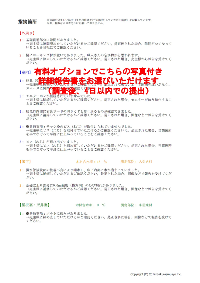 写真付き詳細報告書