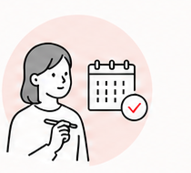 当日の準備を確認する利用者のイラスト