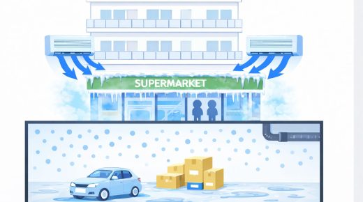 商業施設一体型マンションの盲点―“巨大冷蔵庫化”で地下が結露?利便性の裏で、店舗の冷気が建物の寿命を縮めるリスク 商業施設一体型マンションの盲点―“巨大冷蔵庫化”で地下が結露?利便性の裏で、店舗の冷気が建物の寿命を縮めるリスク