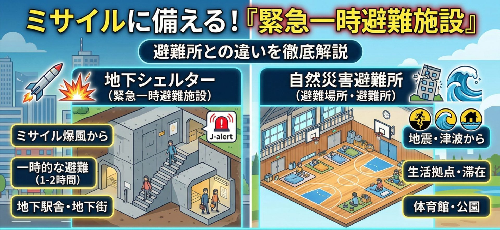 自然災害用の避難所との違いと「日本型シェルター」の現在地【専門家が解説】話題の「緊急一時避難施設」とは? 自然災害用の避難所との違いと「日本型シェルター」の現在地【専門家が解説】話題の「緊急一時避難施設」とは?